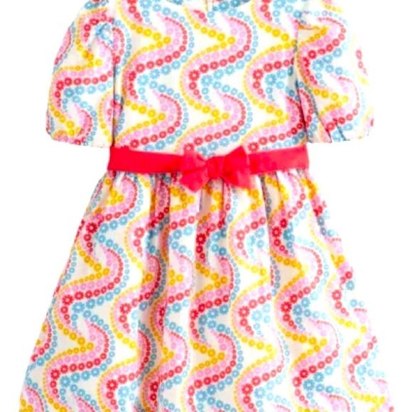 Mini Boden Other - NWT Boden Red Cotton Linen Rainbow Dress